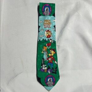1993 100% Silk, Rocky & Bullwinkle and friends Green Cartoon Tie